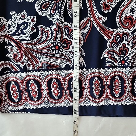 PS PerSeption Concept Women's Paisley Dress 3/4 Flutter Sleeve Size Large NWT - Picture 8 of 16